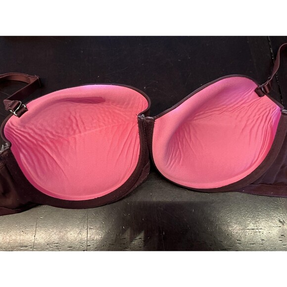 Victoria's Secret PINK Bra 38C Womens Burgundy Wear Everywhere Push Up Multiway - Picture 3 of 8